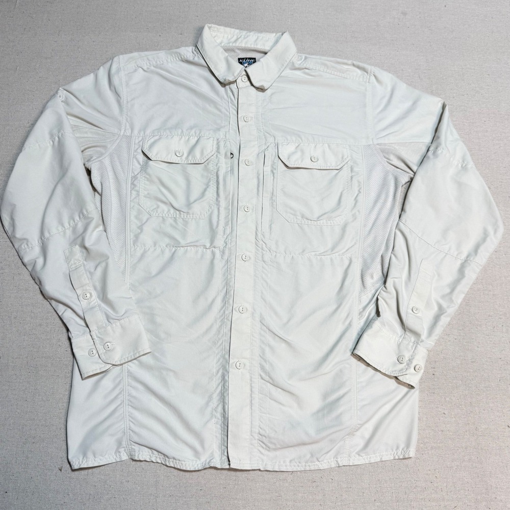 KUHL Airspeed Shirt Mens Medium Hiking Long Sleeve Vented Mesh Beige 108846